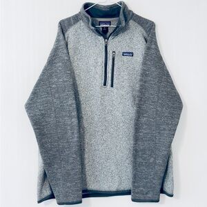Patagonia Men's Two-Tone Gray Quarter-Zip Pullover Sweater